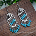 Borla de color turquesa retro aretes mujer Bohemia accesorios